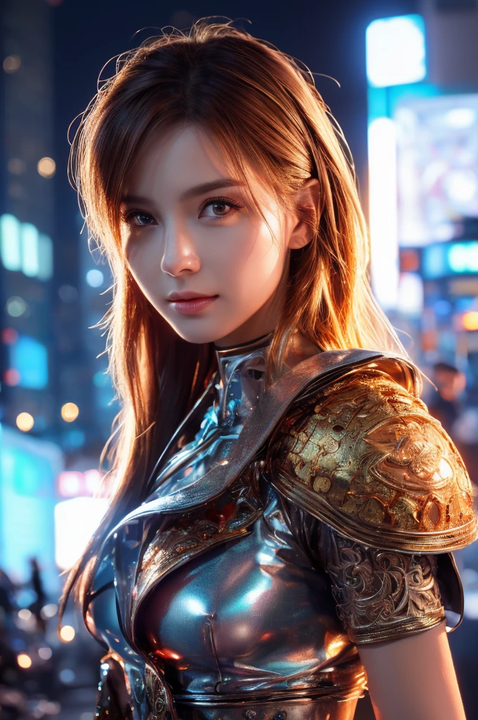 highest quality、8k Masterpiece、超A high resolution、(Photorealistic:1.3)、RAW Photos、1 girl、Silvery white hair、Glowing Skin、1. Super-beautiful Cyberpunk Soldiers、((Ultra-Realistic Details))、Portrait、Global Illumination、Shadow、Octane Rendering、8k、Super sharp、Metal、Cold colors、Very intricate details、Realistic Light、CGSoation Trend、Beautiful and shining eyes、Beautiful breasts、To the camera、Neon Details、smile、Super kind、whole body、Crimson Hanfu、Swaying in the Wind、20-year-old、Fantasy、The background is the rooftop of a Manhattan building.beautiful woman, photorealistic, highly detailed, beautiful face, intricate details, hyperrealistic, striking pose, flawless skin, mesmerizing eyes, luscious lips, elegant figure, cinematic lighting, dramatic shadows, sensual, graceful, captivating gaze, alluring, visually stunning, breathtaking beauty, exquisite, enchanting, (best quality,4k,8k,highres,masterpiece:1.2),ultra-detailed,(realistic,photorealistic,photo-realistic:1.37),a cyberpunk girl in the wild, black, erotic, sexy, metal, silver, brown, copper, wearing armor, goggles, punk, detailed face and eyes, intricate mechanical details, neon lights, dystopian city background, (best quality,4k,8k,highres,masterpiece:1.2),ultra-detailed,(realistic,photorealistic,photo-realistic:1.37),cinematic lighting,dramatic colors,moody atmosphere, fantasy, little sexy, standing