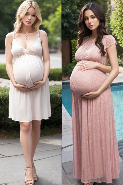 Pregnant women、Caucasian、Blonde、Maternity Dresses