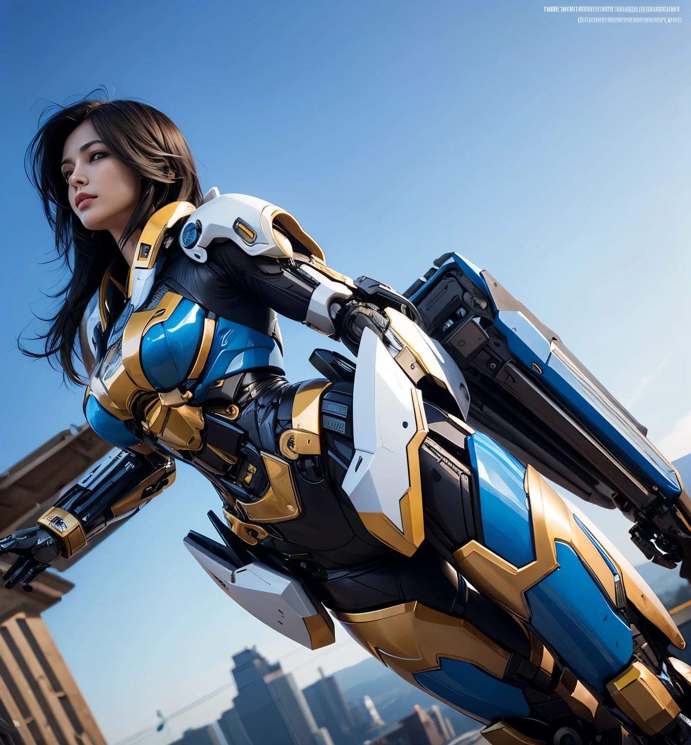 Super detailed, advanced details, high quality, 最high quality, High resolution, 1080p, hard disk,(pharah),(Mecha Queen),overwatch,beautiful cyborg woman,Mecha cyborg girl,battle mode,Mecha body girl,She wears a futuristic mech,A powerful cyborg woman, sleek and futuristic, with advanced mechanical augmentations that enhance her strength and capabilities.