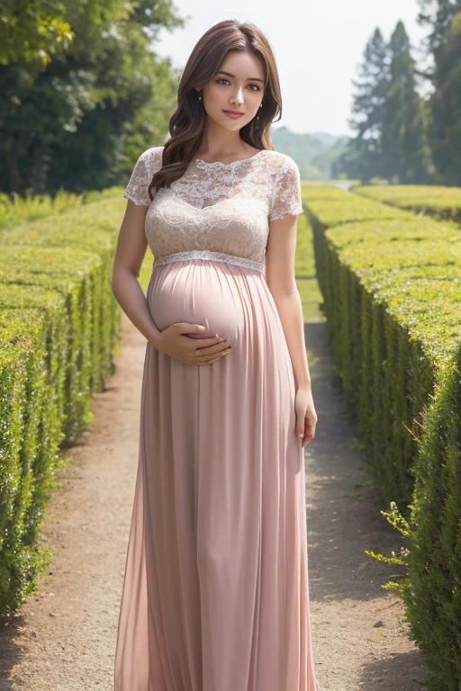 Pregnant women、Caucasian、Brown Hair、Maternity Dresses