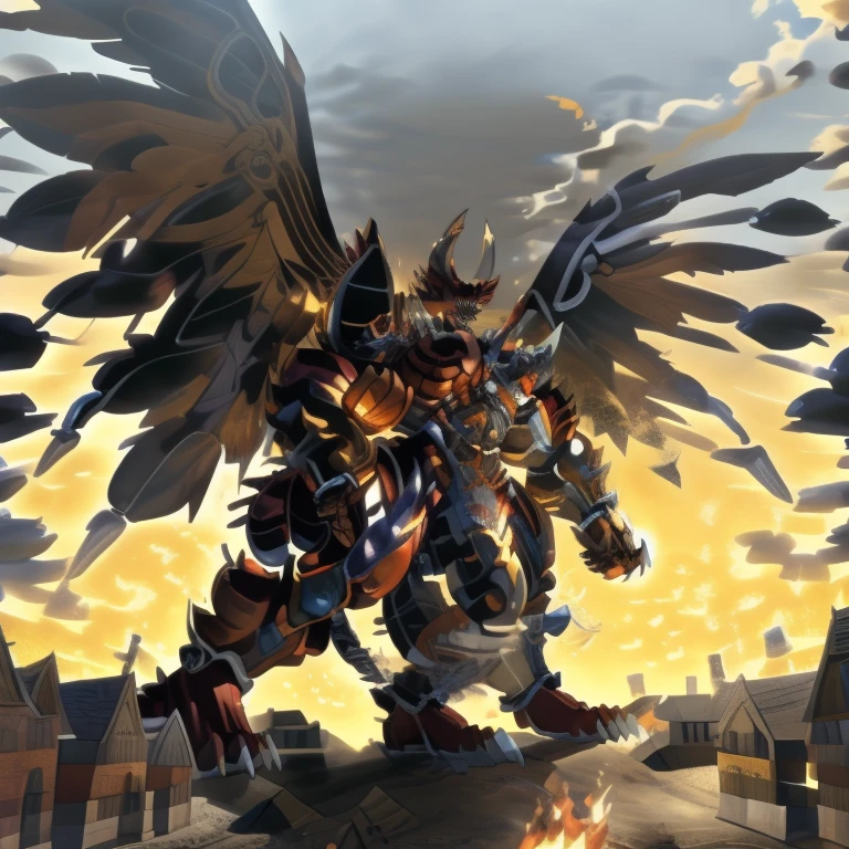 (masterpiece. official art. 8k. best quality. detailed full body. full body.)

(situation 1 : dominating GARO. GARO is over 1000 meters long. focus GIANT mechanical Muscular GARO is trampling the city. Looking down. macro. stomp. Low-angle perspective. emphasizing the immense size.)

(situation 2 :smoke and flames rising from the destruction in the city)


(Additional details 2: (Detailed head. Detailed Body. Detailed abs. gigantic muscles. HYPER MUSCLES. Gigachad Muscular. big muscle. pecs. triceps. traps. unusually developed muscular body. body full of huge muscles. showing off muscles. pectorales enormes. Exaggeratedly huge muscles. huge muscles. long legs.).

(Additional details 3: Spread wings. It has Golden wings. have big wings. The claws are sharp. Sharp teeth.5 toes.).

(Additional details 4: golden dick, golden cock, golden hyper penis. hyper black penis. big penis)

(Additional details 5: wearing a full-face helmet. a fantasy-style biomecha armored combat suit. composite layered chest armor, fully enclosed shoulder guards, hero in anime style, perfect body proportions, golden ratio)

(Additional details 6 : Spraying hyper cum up everywhere into the sky from his erect penis. wide spray of cum, covered in cum, cum splashing in front of camera, crowd of naked muscular male spectators, bukkake, City is under a thick later of cum.)