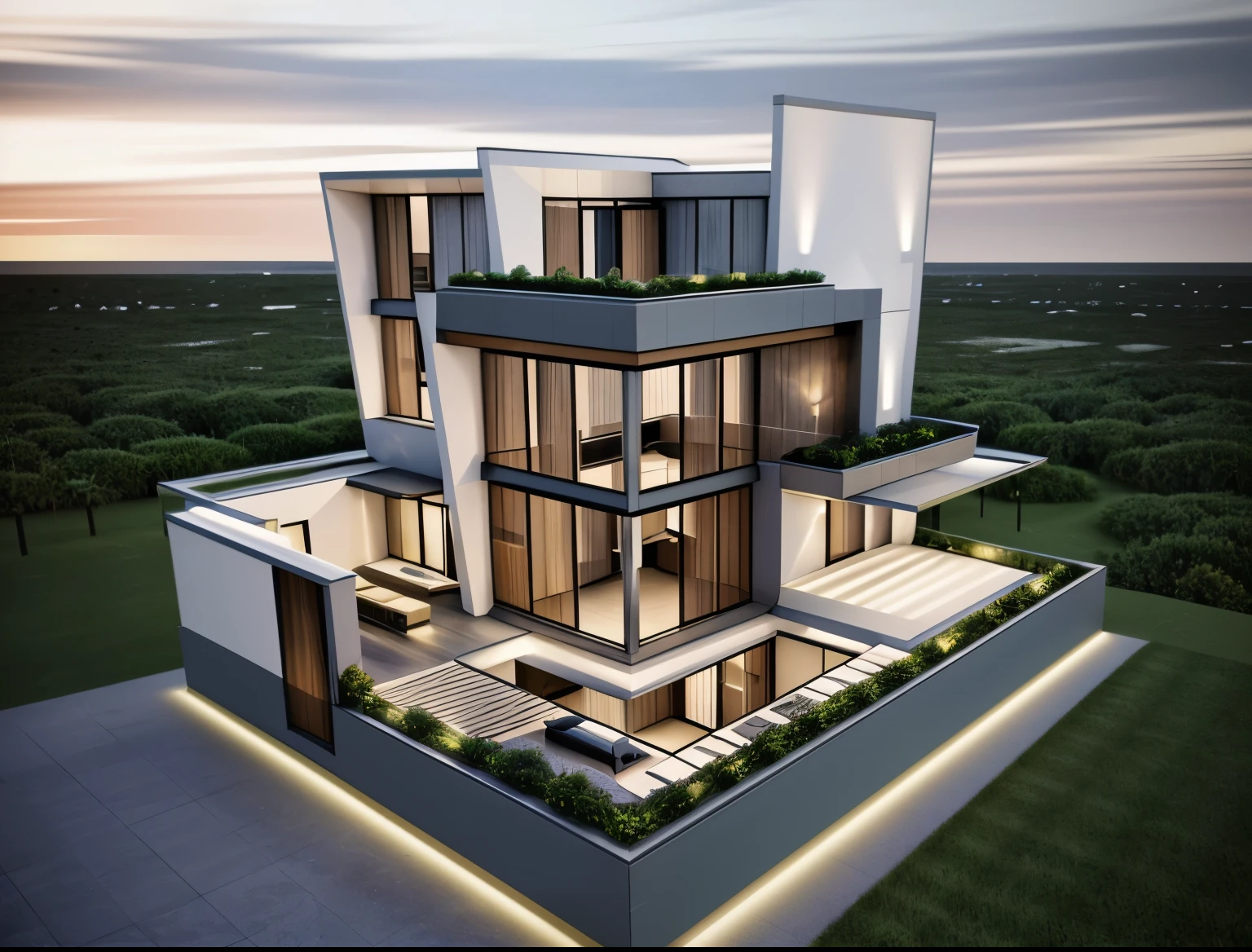 rendering of a modern residential townhouse, professional render, wide angle exterior 2023, highly detailed render, high quality rendering, realistic render, architectural render, high-quality render, detailed rendering, hyper-realistic render, hyper - realistic render, very realistic 3 d render, high render, realistic rendering, very realistic render