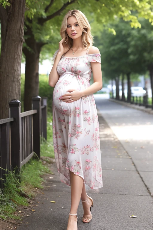 Pregnant women、Caucasian、Blonde、Maternity Dresses