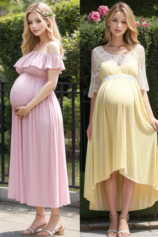 Pregnant women、Caucasian、Blonde、Maternity Dresses