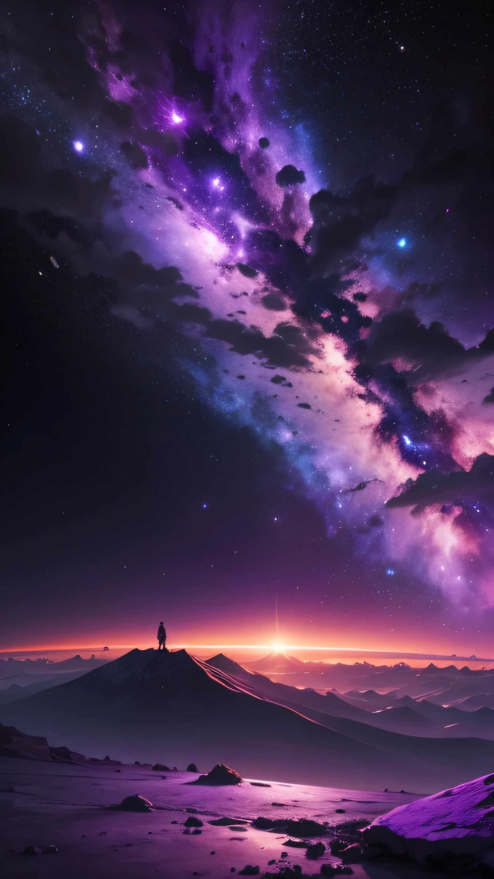 Purple space landscape