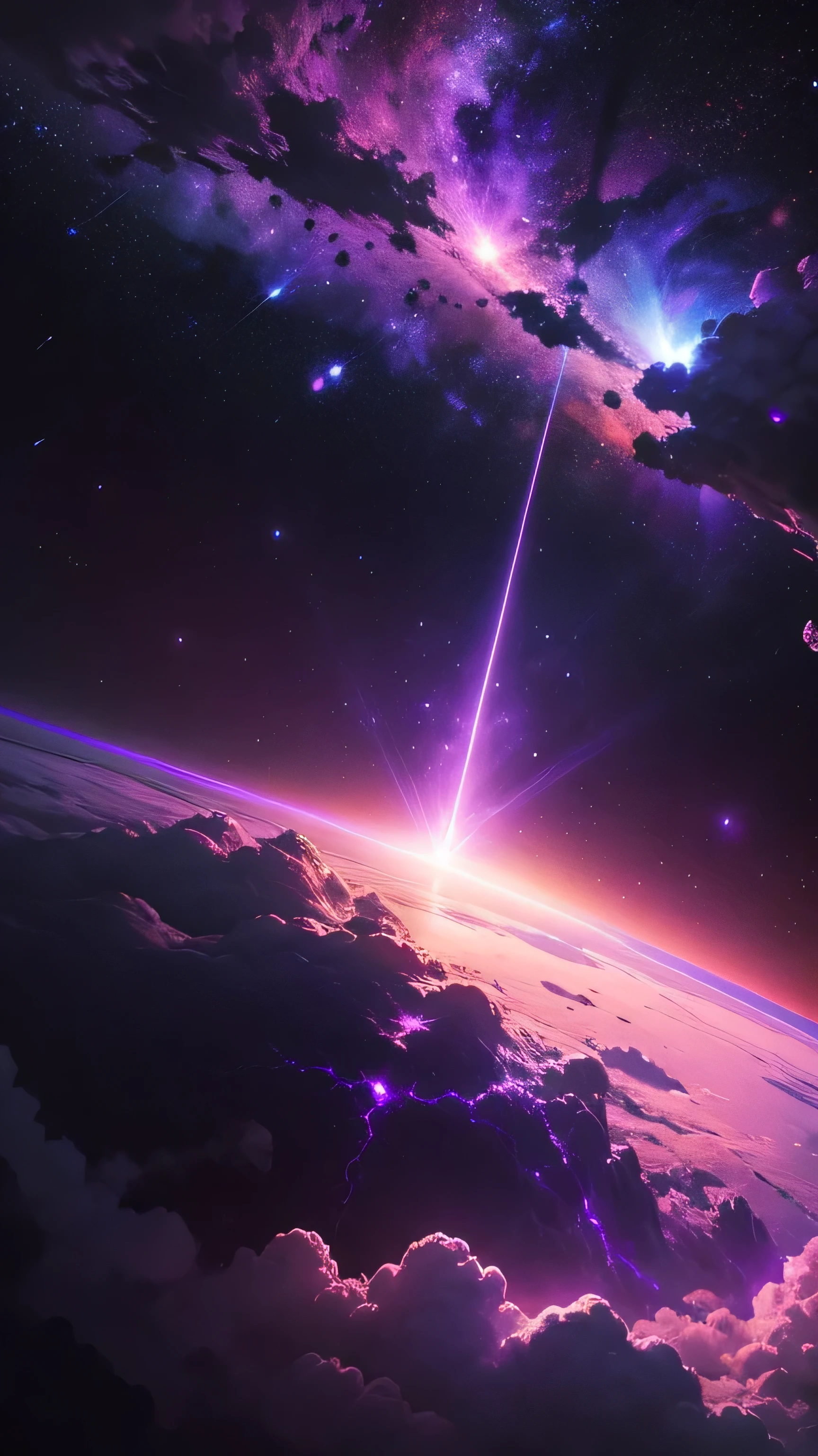 Purple space landscape