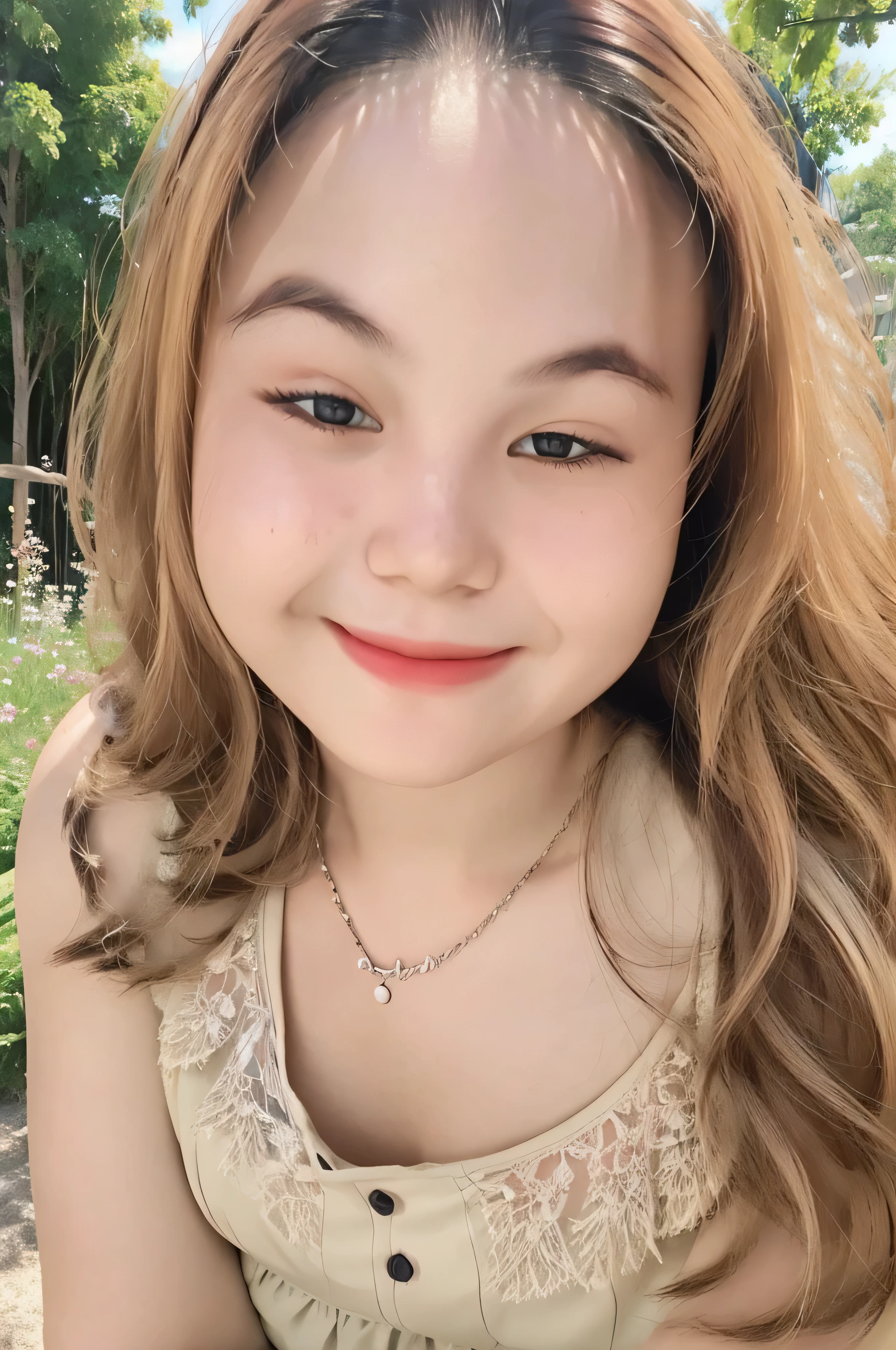 Cute woman, (elegant, pretty face, no forehead), red curly hair, (long hair), ((Delicate skin, Texture)), full body, lace camisole top, mini skirt, outdoor, flower field, Super detailed, (Intricate details, fine details, Super detailed), Ray tracing, subsurface scattering, Diffuse soft light, Shallow depth of field, sharp focus bokeh, (Realistic photo quality:1.4)