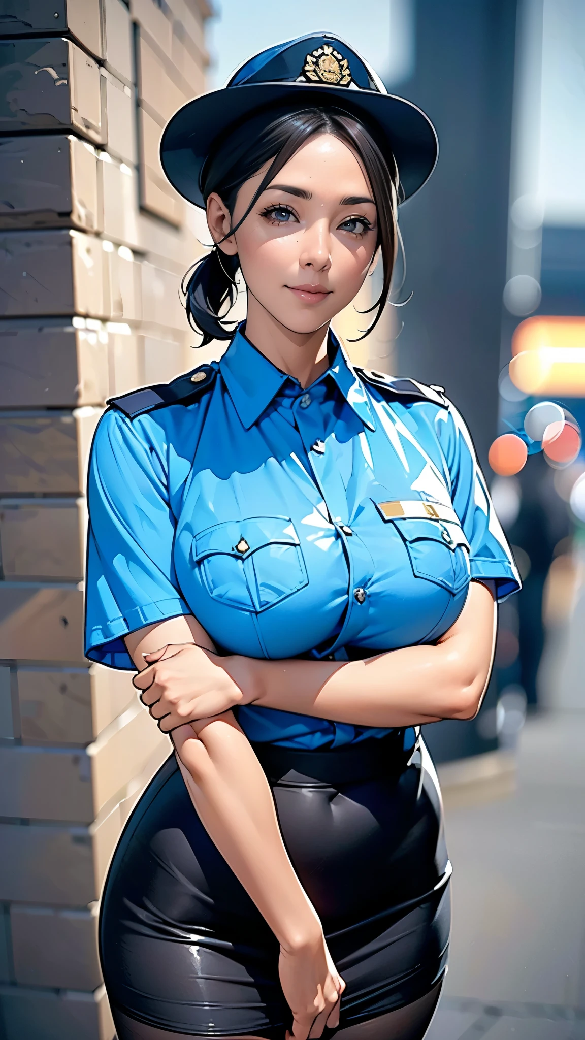 Japanese’s female cop with big boobs out no bra 