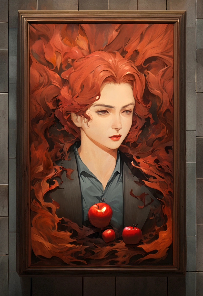 apple,burn,melt,fire,burning,Ultra-high image quality,Realist,, Eduardo Cobra Acol Jojomante ,GEOMETRIC WALL PORTRAIT, art on, Red Cliff,Yang08k, beautiful turd, dyeing,