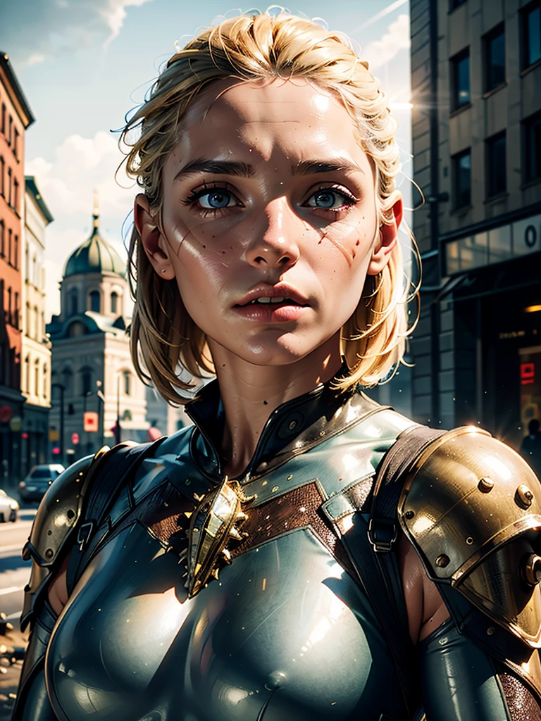 (best quality, masterpiece, highest detailed), (photorealistic:1.2), (detailed light:1.2), (Realistic skin texture:1.4), raw photo, post-apocalyptic landscape, post apocalypse clothes, Moscow, world after the apocalypse, creepy picture, dark lighting
