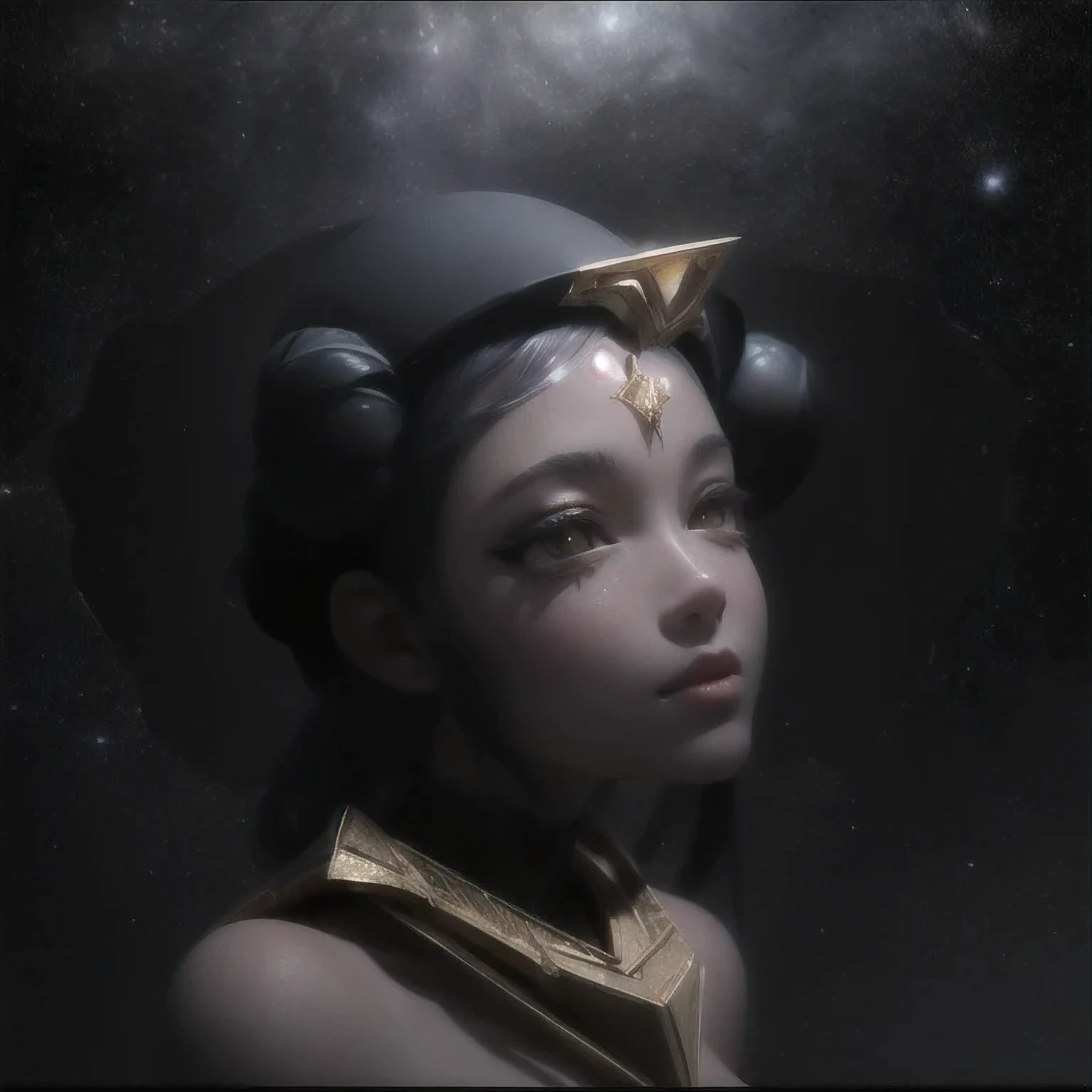 there is a woman with a star on her forehead and a crown on her head, wlop. scifi, inspired by WLOP, wlop art, artwork in the style of guweiz, cgsociety inspired, cgsociety portrait, wlop |, cgsociety contest winner!!, cgsociety 8 k, cgsociety 8k, portrait of a cosmic goddess