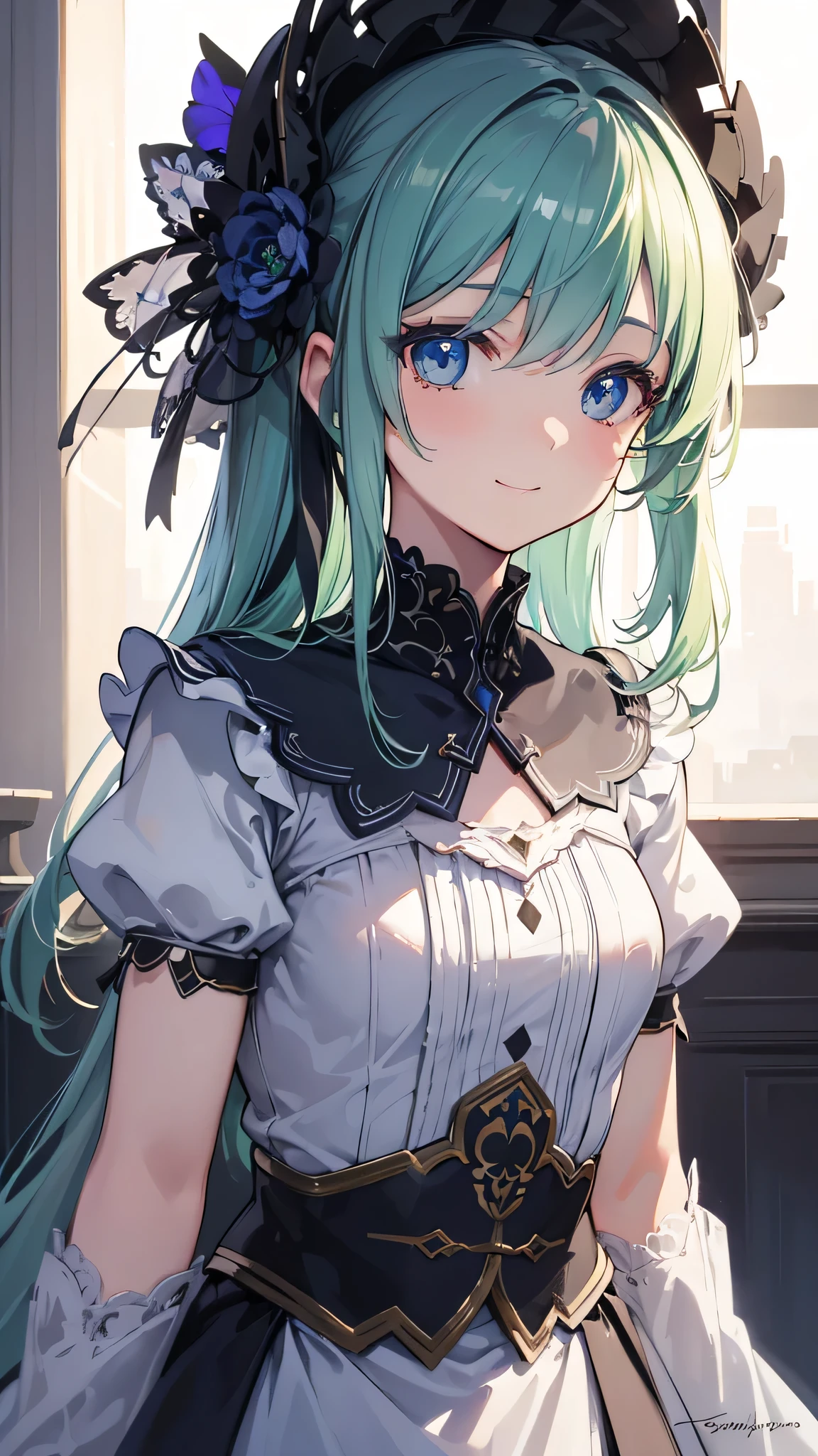 Rosemary-themed artwork, ((highest quality)), High resolution, 8k, Cinematic Light, High Contrast, Written boundary depth、smile、sharp、beautiful, Strong brilliance, Detailed Background, One Girl, cute, fine grain, Shining Eyes, Detailed Iris、