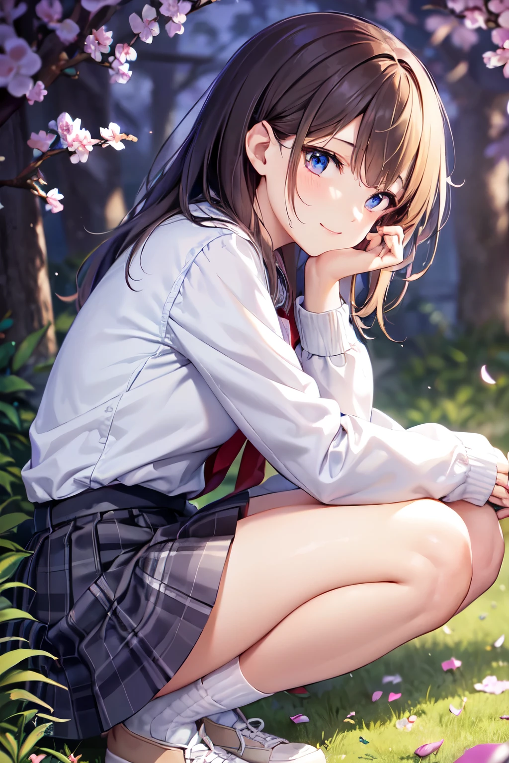 (Browsing Caution:0.99)、beautiful girl, (Roll up your skirt), Looking into the camera, Angle from below, Short skirt, Squat, A shy smile, Japanese , Beautiful Skin, ((highest quality, 16k, Tabletop: 1.3)), 1 girl, The light shines on your face, Highly detailed face, Highly detailed lips, Beautiful Eyes、Realistic Skin、Cute design panties、shaving、Various Hair Styles、Different color uniforms、Natural clothes、Vans Sneakers、bite、Detailed panties