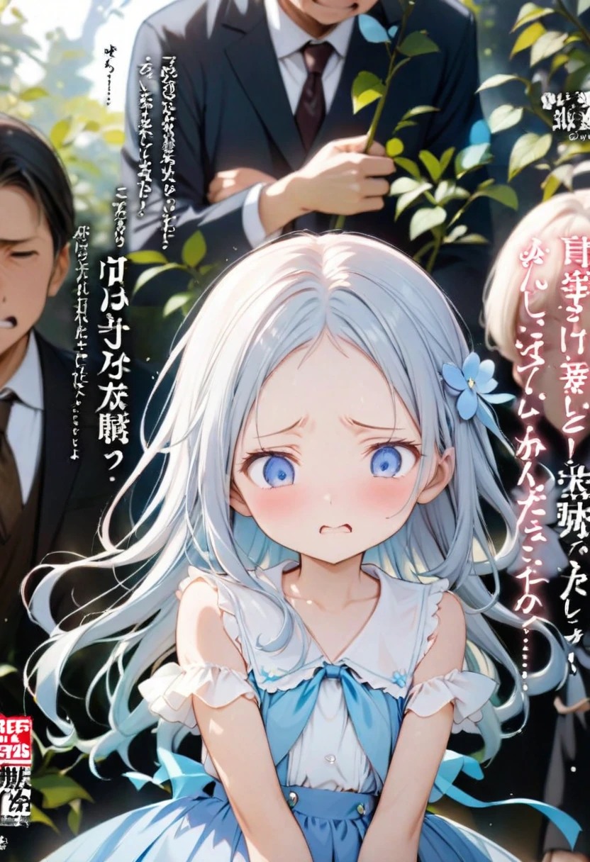 Magazine cover(masterpiece, best quality:1.2),little girl，（（（The eyes are delicate）））Fraction_9,Fraction_8_Direction_7_Direction_6_up, source_Japanese cartoons, disgusted face, Solitary, 1 Girl, looking at the audience,  disgust, skirt, upper body,  White background ,   long hair, Hair combed back,Shadowed side,（8K）（HD）