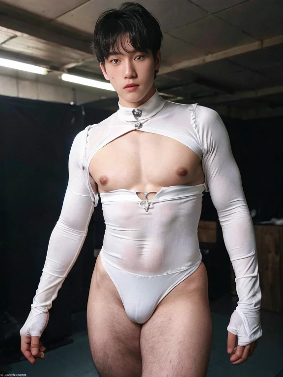 (masutepiece,High resolution,ultra - detailed:1.0),1(Boy,Robot Boy),Perfect male body,Look at the camera,Delicate eyes and delicate face,extremely details CG,Unity 8k wallpaper,intricate-detail,solo person,Detailed face, (Futuristic skin-perfect white bodysuit), Best Quality, hands visible, (White Gloves), Beautiful and delicate blue short hair:1.5 , full length shot(fls) , big thighs , big hips , insane details, hyper details , photorealistic , only male , handsome boy , puffy nipples , 16k resolution , ultra-high clarity , hyperrealism, uhd,. K-pop idol , whore , slutty whore , swollen nipples , defeat , grins ,thick thighs, thick hips , male , (((unrealistic wide hips , unrealistic wide pelvis))) ， bare thighs , sexy ,bare hips , epic reality , ultra realism , ultra photorealistic , front view , (((only boy , only male))) , (boy ,male)