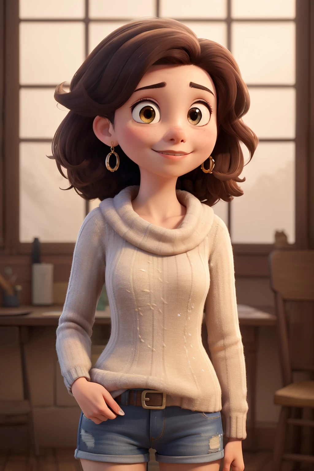 ((melhor qualidade)), ((Obra de arte)), (detalhado), 1 garota, shoulder to shoulder sweater,