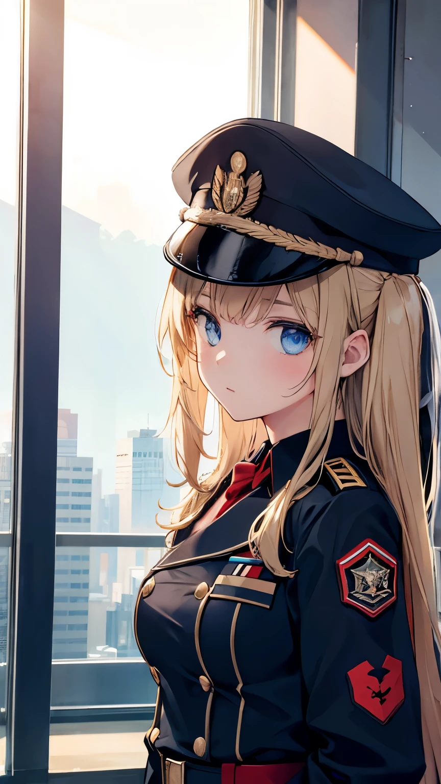 accused, breast focus, intense angle, salute, full-body shot, intense angle, salute, 1girl, Ultra-thin black gauze tight uniform, disgust, (((bobcut))), Interlocking earring piercing, Hemispherical breasts, medium breast, nipple bulge, nipple tassel, (Southern Hemisphere:1.8), Naked trench, clavicle, turnred face, POV, UHD, anatomically correct, textured skin, best quality, highres, award winning, super detail, 1080P, 16k