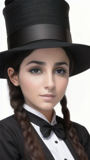 a Haredim woman heartthrob. and focusing on the character's face.