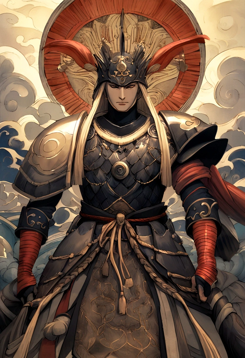 In a breathtaking fusion of cultures, Naruto stands before us, donned in the traditional samurai armor of ancient Japan. The armor, a harmonious blend of vibrant colors and intricate patterns, reflects Naruto's unwavering spirit. The helmet, adorned with fierce, sweeping designs, crowns him with a regal aura, a symbol of his indomitable will. With a stoic and resolute stance, Naruto embodies the essence of a true warrior, his gaze focused and determined. The armor, a testament to his growth and determination, stands as a physical manifestation of his unwavering resolve. Naruto's hand rests confidently upon the hilt of a gleaming blade, ready to draw it with the fluid motion of a true samurai. As the light catches upon the armor's metallic surface, it shimmers with a sense of timeless nobility and strength. In this extraordinary portrayal, Naruto, wearing the traditional samurai armor, prepares himself to face any challenge that comes his way, exemplifying his unyielding commitment to protect his loved ones and uphold justice.