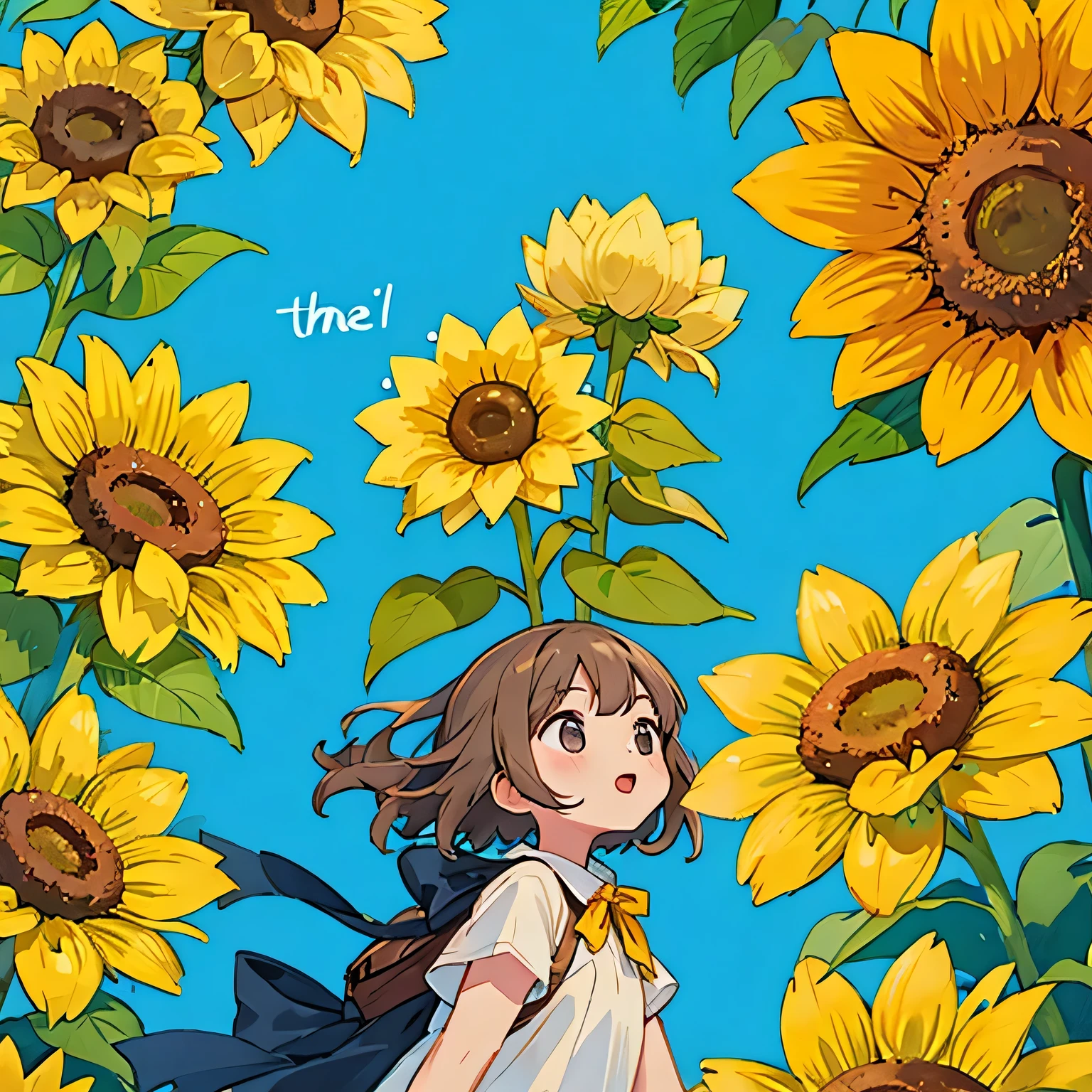 Stylish design、Fill with sunflower flowers