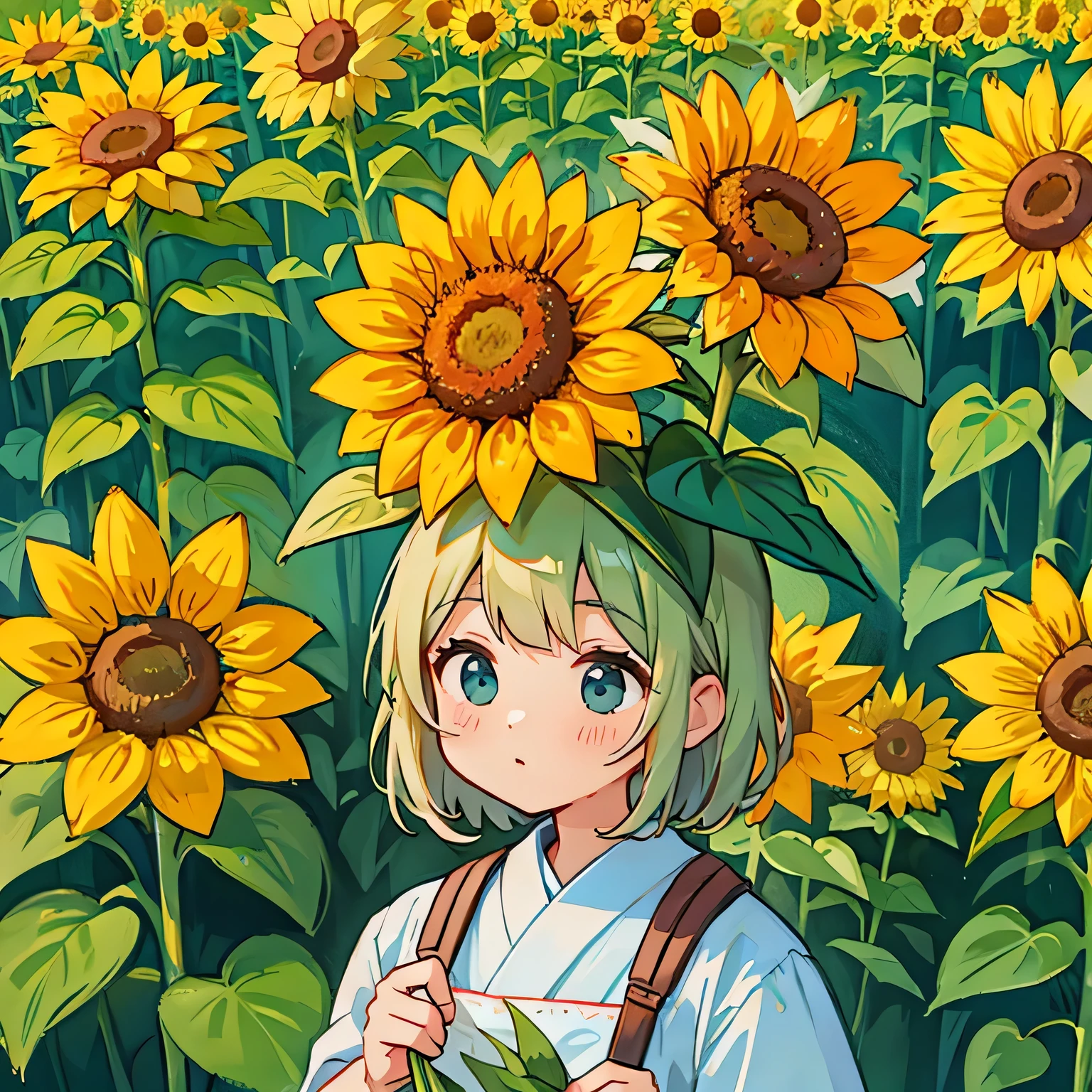 Stylish design、Fill with sunflower flowers
