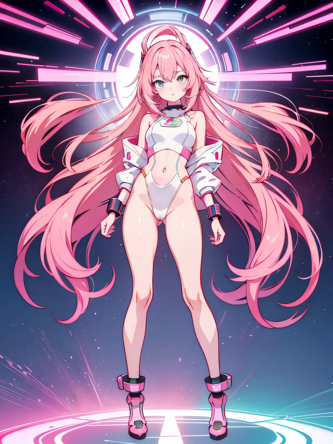Full body like,Anime girl with pink hair and futuristic costume in the city, Hyper-realistic cyberpunk style, cyberpunk anime girl, Digital cyberpunk anime art, dreamy cyberpunk girl, Anime style. 8K, female cyberpunk anime girl, digitl cyberpunk - anime art, portrait anime space cadet girl, the cyberpunk girl portrait, beautiful cyberpunk girl face, anime styled 3d, photorealistic anime girl rendering,(RAW photo:1.2),camel-toe,Hollow-out on,sweat leggs,, Smooth pink skin, shiny metallic glossy skin, Shiny, spread their legs M-shaped legs,angry look,sullenness,Irritated, all over body,Full body like