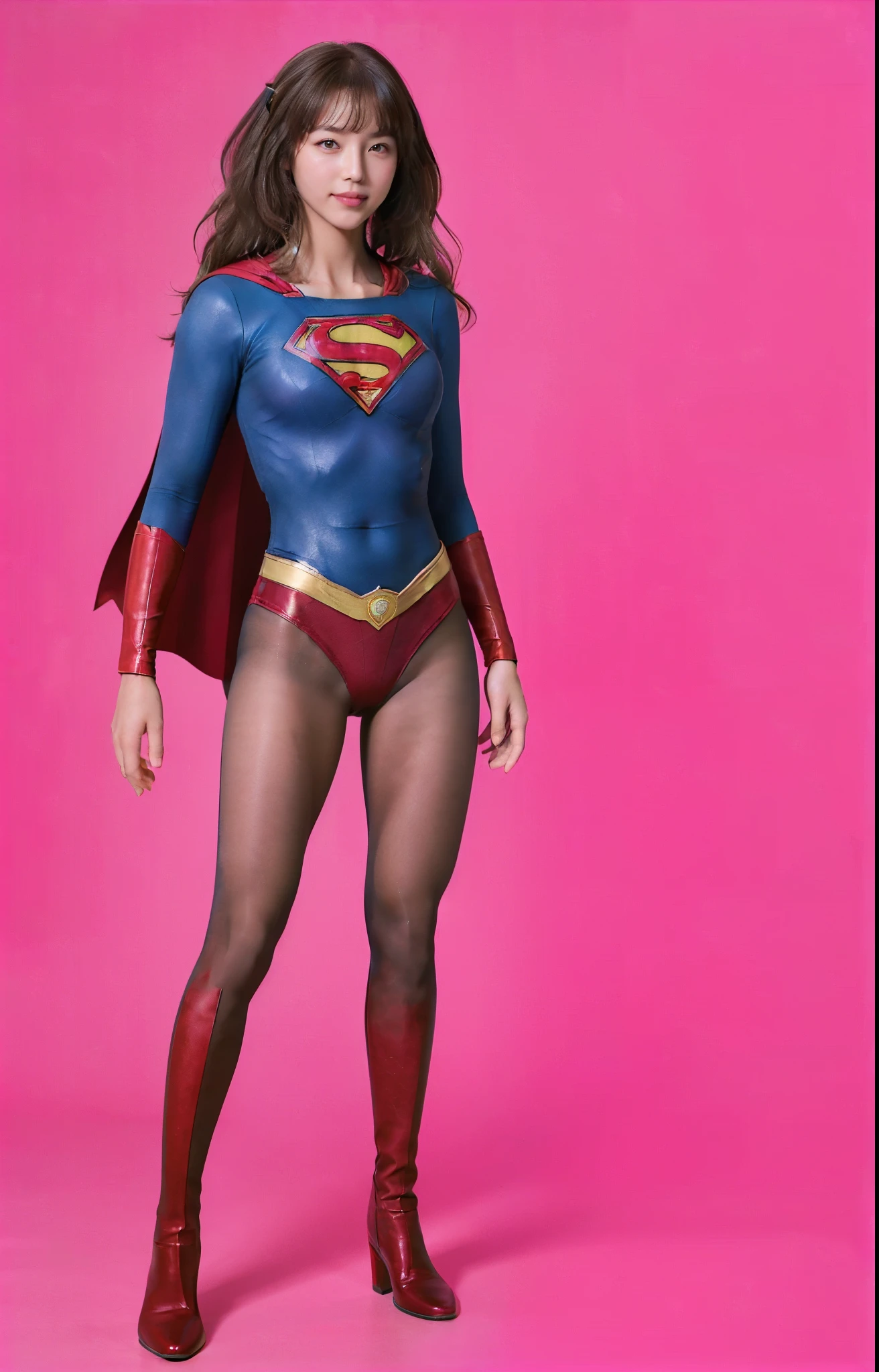 No background、(((Beautiful legs in black tights.)))、(((Legally express the beauty of your smile)))、((((Make the most of your original images)))、(((体にぴったりフィットするSupergirl Costume)))、(((Supergirl Costume)))、(((Beautiful twin tail hairstyle)))、(((She is winking cutely.)))、(((Please wear black tights....、Wear red boots)))、((Best image quality、8k))、((highest quality、8k、masterpiece:1.3))、(((Preserve background )))、Sharp focus:1.2、Beautiful woman with perfect figure:1.4、Slim Abs:1.2、Wet body:1.5、Highly detailed face and skin texture、8k
