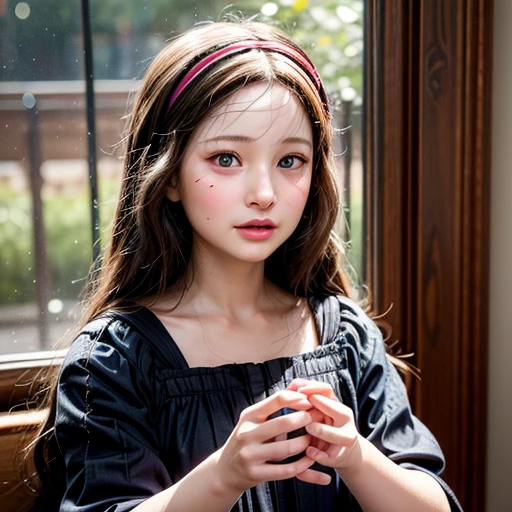 NSFW, 8k, High-level, absurd, masterpiece, best quality, primitive, very detailed CG, very detailed wallpaper, perfect lighting, Extremely detailed (((The personifying " Mona Lisa " as a Little Girl))), MysticSight, Tyndall effect, Tyndall scattering, Studio gray background with (many Dazzling RainbowColor particles BokeH:1.28), (RoundlyButts, ThighGap), (Exposed:0.4), (Assfocus with looking ahead), BREAK (NOGIZAKA face variations) Extremely Detailed very KAWAII face variations, perfect anatomy, Childish, captivating gaze, elaborate detailed Eyes with (sparkling highlights:1.28), long eyelashes、Glossy RED Lips with beautiful details, Coquettish tongue, Rosy cheeks, Radiant PearlSkin with clear transparency . { (Dynamic LifeLike expressions:1.4) | :d) }, (large eyes:-1) .
