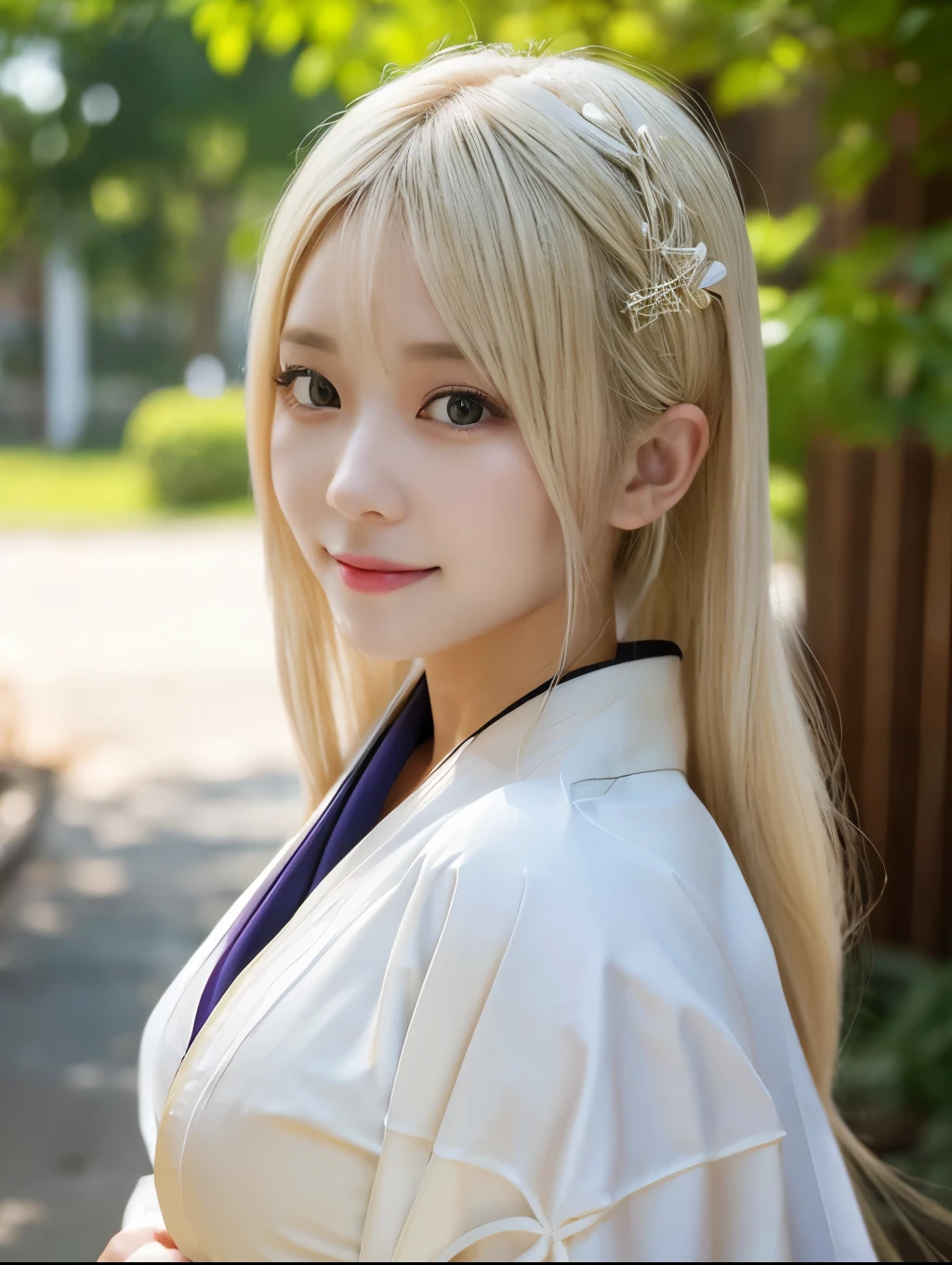 1024:Size of 1024,( Masterpiece, highest quality), 98k, ((Perfect Anatomy:1.2)),Beautiful Japanese Women, Succubus,(one person:1.3), 20-year-old, Small face,(Cute face:1.2),Smiling, Larger breasts, ,Beautiful and detailed eyes, Evenly spaced eyes 1.2, long platinum blonde hair,(Random Hairstyles), (Highly detailed face and skin texture), Beautiful face in golden proportions,White skin,(Kimono Beauty:1.2),Random sexy poses、Angle of view that shows waist、(Expose the valley:1.2)