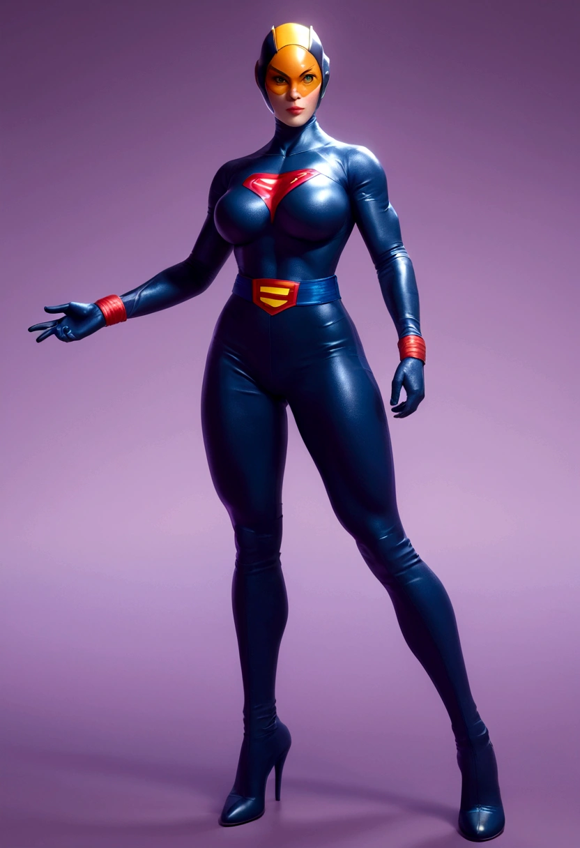 Gatchaman, (Masked superheroes), Iconic heroes, The Guardians of Earth, Science Ninja Team, (Stunning superheroes), (Vibrant colors), Space-themed costumes, Sleek gauntlets and helmets, Silver and blue agile figures, (Incredible detail), (Capital city backdrop), Defending humanity with courage, Spectacular pose, Iconic "KEN", "Joe", "Jun", "Kenichi", and "Jinpei", Patrolling the skies, Ready to battle the evil Galactor, Stunning visual treat, (Colorful animation), Formations of spark, breasts, giga_busty, Hi3JTS, full body shot from front