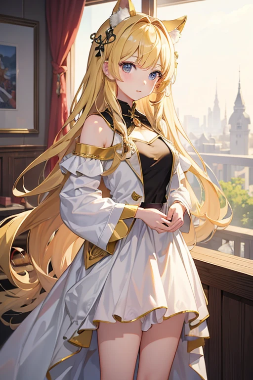 masterpiece, highest quality, High resolution，Follow the prompts、Anime Style、One Girl、Princess、Beautiful girl with long blonde hair