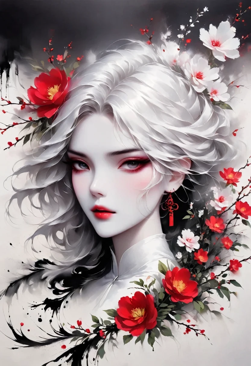 (Lots of white space:1.5)，(Lots of white space around:1.6), White background, simple, Minimalism, abstract,Freehand，Aesthetic，black and white，Ink Painting，antiquity，a mountain，A Disgusted Look from a Distance/，An abstract art illustration, author：Li Song, Arte no estilo de guweiz, arte shin jinyoung, Obra-prima de guweiz, Ross chart 1. 0, Beautiful digital illustrations, Inspired by non-WLOP, simpledigital art, jingna zhang, guweiz, Stunning digital illustrations