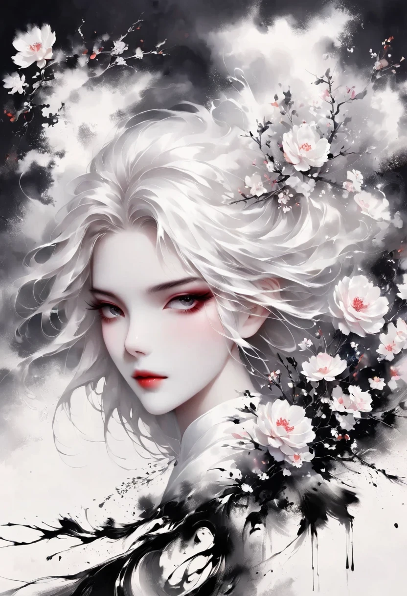(Lots of white space:1.5),(Lots of white space around:1.6), White background, simple, Minimalism, abstract,Freehand,Aesthetic,black and white,Ink Painting,antiquity,a mountain,A Disgusted Look from a Distance/,An abstract art illustration, author:Li Song, Arte no estilo de guweiz, arte shin jinyoung, Obra-prima de guweiz, Ross chart 1. 0, Beautiful digital illustrations, Inspired by non-WLOP, simpledigital art, jingna zhang, guweiz, Stunning digital illustrations