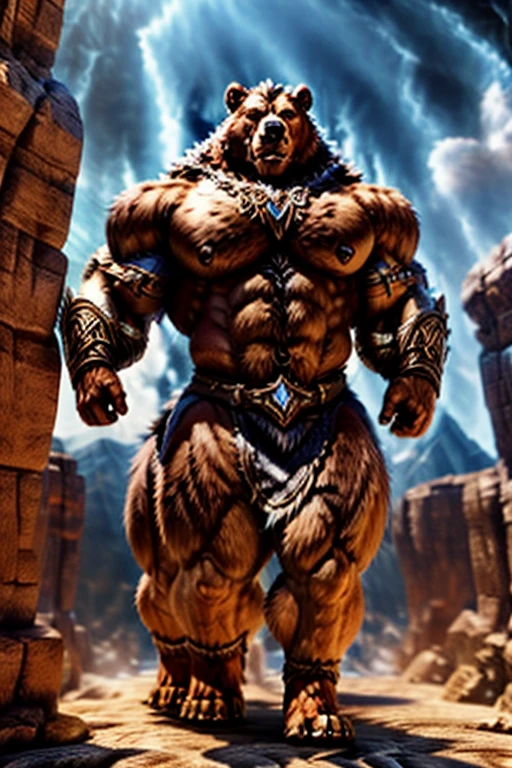 armoredfur_taur, armoredfur, bear taur, quadruped, digitigrade, intricate armor, detailed fur textures, hyper-realistic, 8k, 3d render, cinematic lighting, dramatic shadows, epic fantasy, ethereal atmosphere, volumetric lighting, depth of field, photorealistic