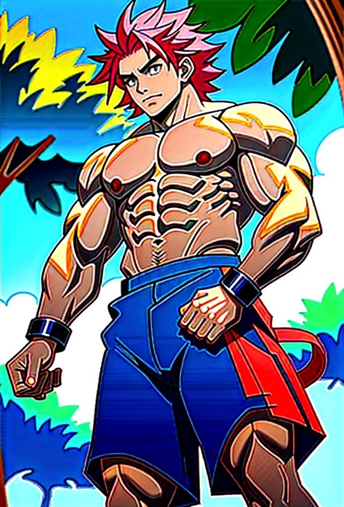 (canto da foto de baixo para cima) (imagem da mais alta qualidade) ，Close-up photos，Lion man ,real, jovem, , vestindo shorts, virilha saliente, imagem de anime, Leaning against a tree, pernas bem abertas, male face, bonito rosto jovem, cabelo subcortado, huge muscle muscles of the , large strong thigh muscles, Biceps Sinewy muscles, Corpo enorme, corpo tonificado devido ao treinamento intenso, Well-developed muscles, ABS transparente de 8 embalagens, 3 metros de altura, , , pele brilhante, rede de suor pingando, hands on thighs,  feet, Sem barba，Thick Legs，