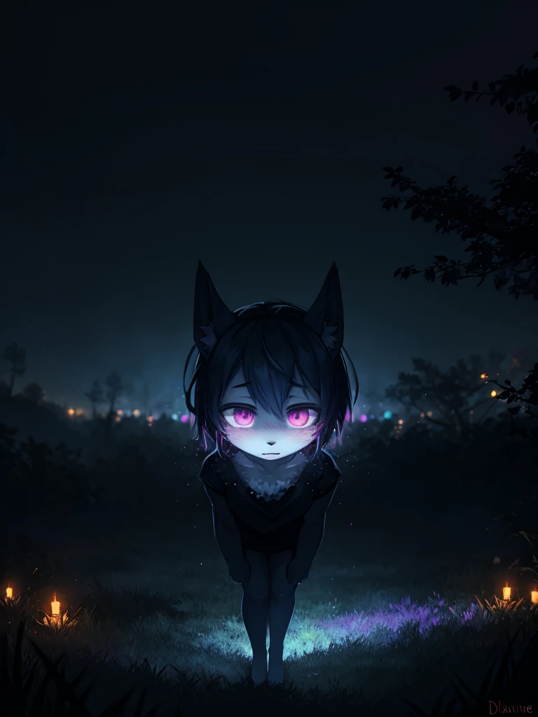 Hallucination, daydream , horror , bokeh , night springs , Dominated by darkness