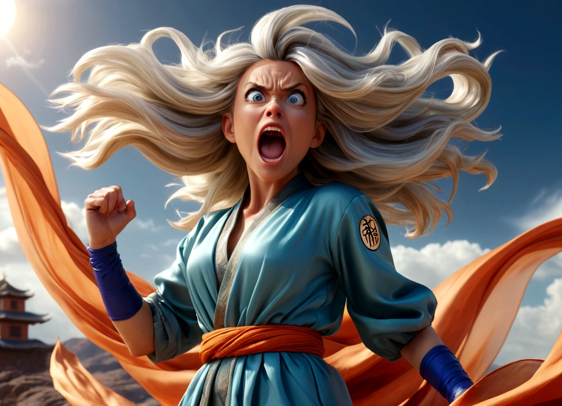 a woman with flowing sheer silk clothes, yelling as she summons a dragon ball, blasted moonscape, highly detailed, 8k, photorealistic, cinematic lighting, dramatic, powerful, energetic, athletic, young female, detailed face and eyes, flowing hair, dramatic pose, powerful energy, dragon ball, blasted moonscape, dramatic sky, glowing energy, cinematic, epic, stunning, masterpiece
