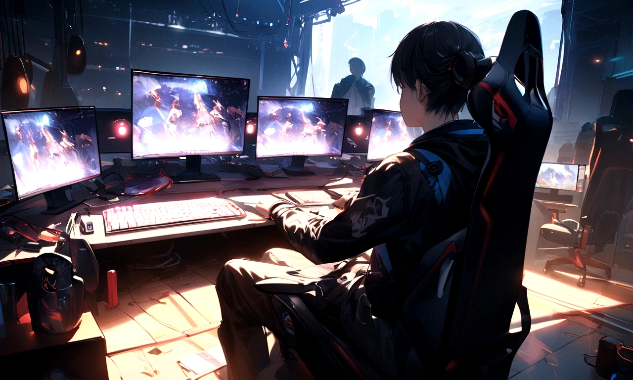 e-sports,Tournament、audience、team、computer、Athlete sitting in a gaming chair