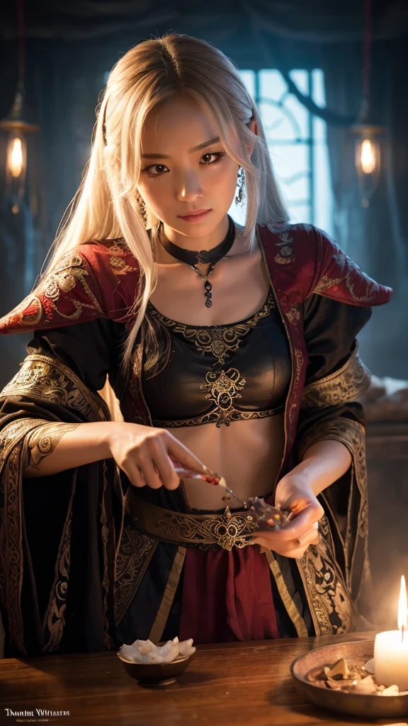 Fantasy warrior woman fortune telling