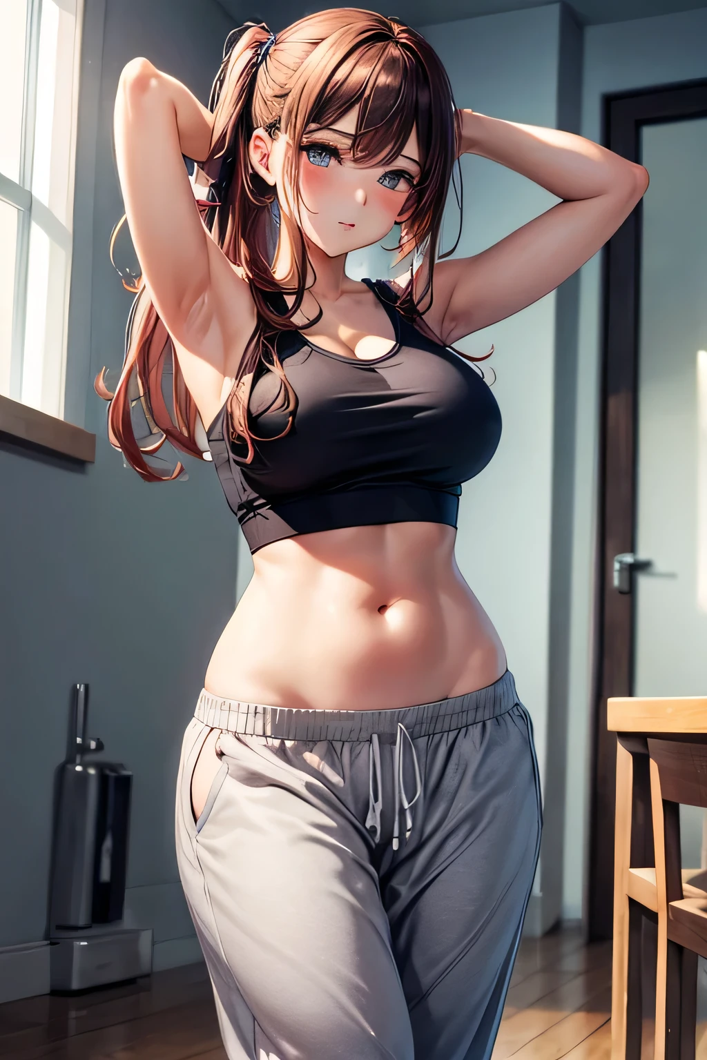 sexy girl in sweatpants