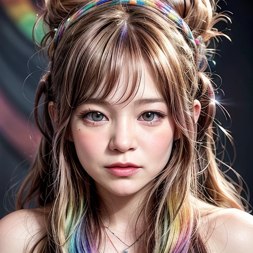 NSFW, 8k, High-level, absurd, masterpiece, best quality, primitive, very detailed CG, very detailed wallpaper, perfect lighting, Extremely detailed (((The personifying " Janis Joplin " as a Little Girl))), MysticSight, Tyndall effect, Tyndall scattering, Studio gray background with (many Dazzling RainbowColor particles BokeH:1.28), (RoundlyButts, ThighGap), (Exposed:0.4), (Assfocus with looking ahead), BREAK (NOGIZAKA face variations) Extremely Detailed very KAWAII face variations, perfect anatomy, Childish, captivating gaze, elaborate detailed Eyes with (sparkling highlights:1.28), long eyelashes、Glossy RED Lips with beautiful details, Coquettish tongue, Rosy cheeks, Radiant PearlSkin with clear transparency . { (Dynamic LifeLike expressions:1.4) | :d) }, (large eyes:-1) .