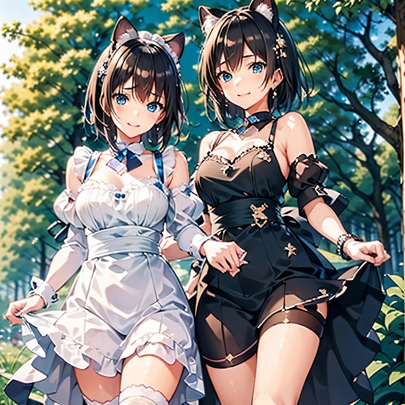 Dog girl furry futanari anime brown hair green eyes big breasts big cock underwear 