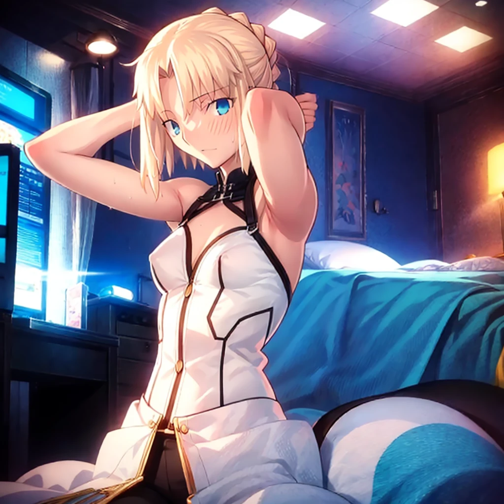 High resolution, {know_StayNightuFotable in F:1.15}, Rubio_ highest quality, masterpiece, フルnude,Sweatだく,blush,smile,Underarmアップ,Sweat,Underarmを広げて見せている,bed,semen,Bukkake,Covered in semen,semenが垂れている,Moist,blonde,whole body,pubic hairがある,Love Juice,Underarm,~ side,~ sideの下,Underarmの下,~ sideアップ,Sweatをかいている,~ sideSweat,Upper Body, 1 person,Armpit zoom,Side zoom,Underarmズーム,腋の下ズームUnderarmを見せつける,Showing off your armpits,Place your arms behind your head,nude,全naked,naked,Raise your arms, Intraluminal reflection,whole body,Two Arms,alone,sexy,1 personだけ,look at me,体中semenまみれ,膣からsemenが垂れている,front,オイルを塗ったテカテカのUnderarmを見せる、オイルを塗った光沢のあるUnderarm:1.30、Surreal、Underarm、オイルを塗った光沢のあるUnderarm:1.30、光沢のあるUnderarm、オイルを塗ったぬるぬるのUnderarm:1.30、ぬるぬるした光沢のあるUnderarm:1.20、明るく詳細なUnderarm、Underarmの細かいシワ:1.7、Realistic armpit wrinkles:1.7、Underarmを照らす光:1.4、Even the fine details of armpit pores), (smile、Side-show pose,Side-show pose,Nipples are erect,全naked,No clothes,素っnaked,Armpit up,Armpit Up,Naughtyな腋,Naughtyな脇,Naughty,Sweat,Arms behind head,Spread the armpits,Spread your arms,Embarrassed,Love juice is dripping,Breast milk,Breast milkが出ている,Pussy,NaughtyなPussy,Body to the front,pubic hairが生えている,pubic hair,semen,semenまみれ,Naughtyな体,Naughtyな身体
