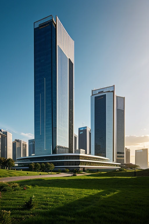 Landscapes with high-tech buildings