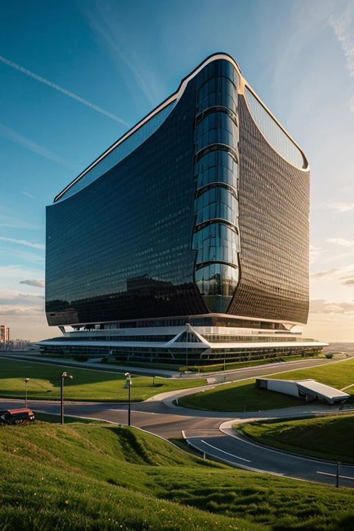 Landscapes with high-tech buildings