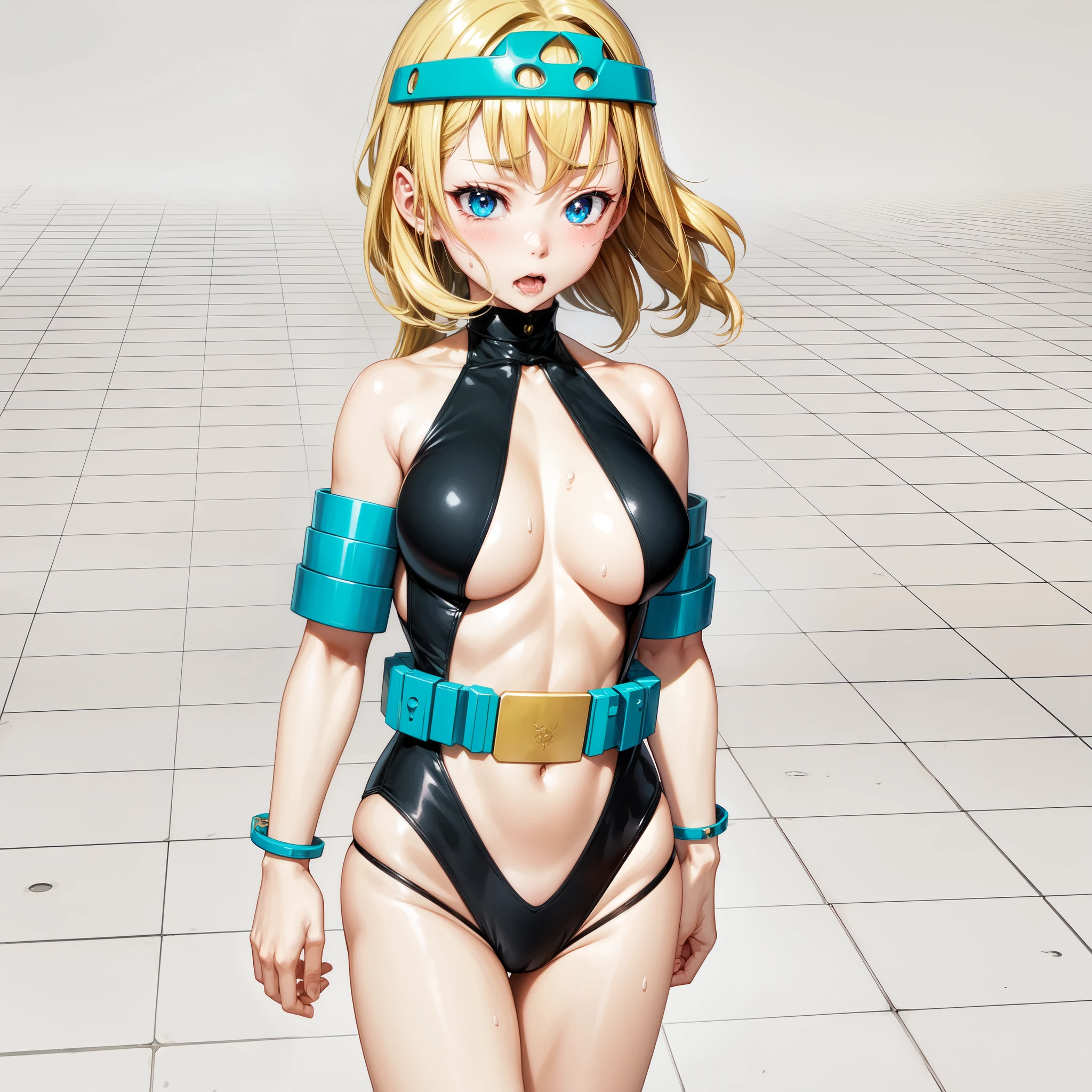 Female Combatant、Blonde Japan girl、Close-up of a girl in a black bikini、Black shiny bikini、Black boots、A golden snake circlet on his head、Saiyan Girl, wonderful, Nano Girl, Female body type, Inspired by Hiromu Arakawa, Anime Manga Robot!! Anime Girls, Fubuki, Full Body Suit, by Hiromu Arakawa、wonderful, silk, Beautiful and attractive anime , Anime Girls of the future, tears,Drooling,Pee,Sweat,Tongue out,incontinence,Peeing、Estrus、Eyes wide open,Estrus,Blushing,Nipples are erect,Face is hot、Lust、incontinence、Armpit Hair、pubic hair、Anguished expression、Doomsday Demon
