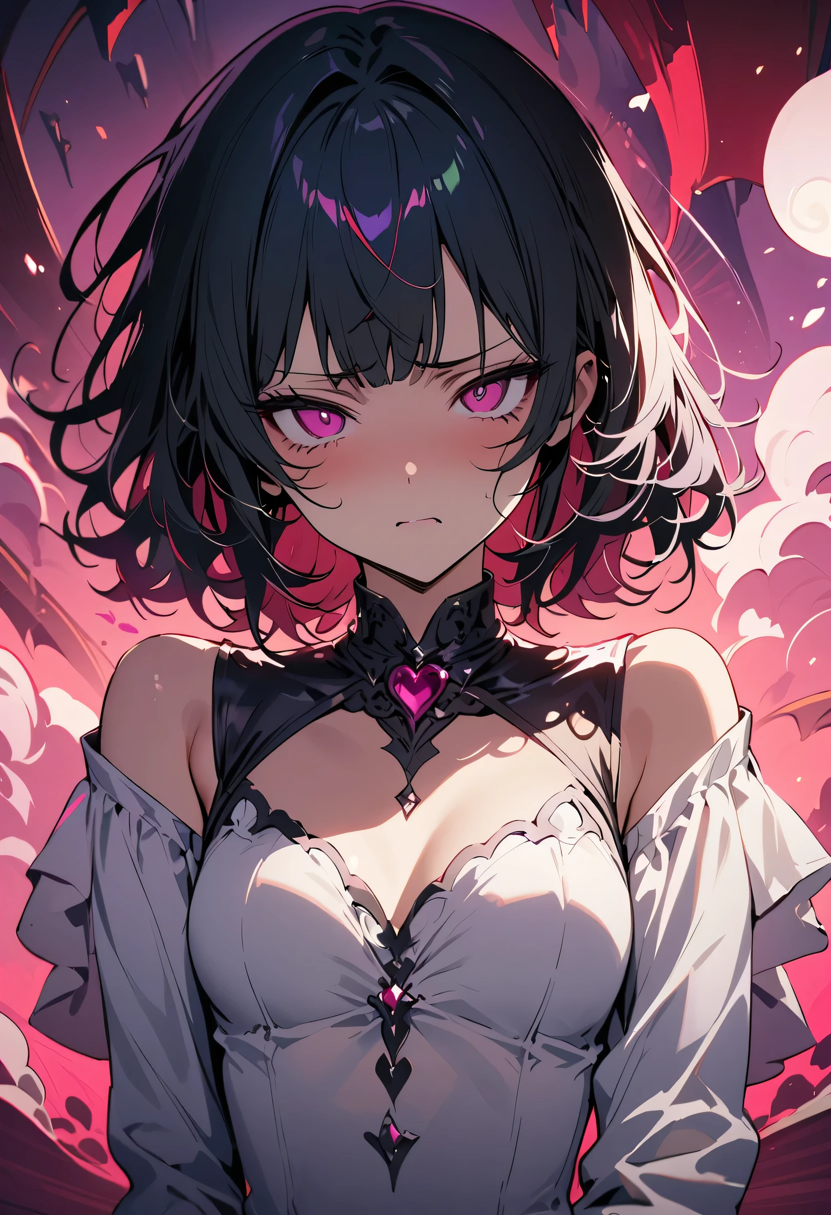 ((A look of disgust:1.3)),、((Upper Body:1.3))masterpiece, highest quality, Illustrations for novels, High resolution, 18+ Adult content, Sensual, Intimate, Emotional, Passionate, romantic, sweet, Adorable, Innocent, Pure, Fascinating, Fascinating, attractive, Mysterious, Fascinating, Fascinating, Immersive, Fascinating, dream-like, Surreal, Imaginative, Whimsical