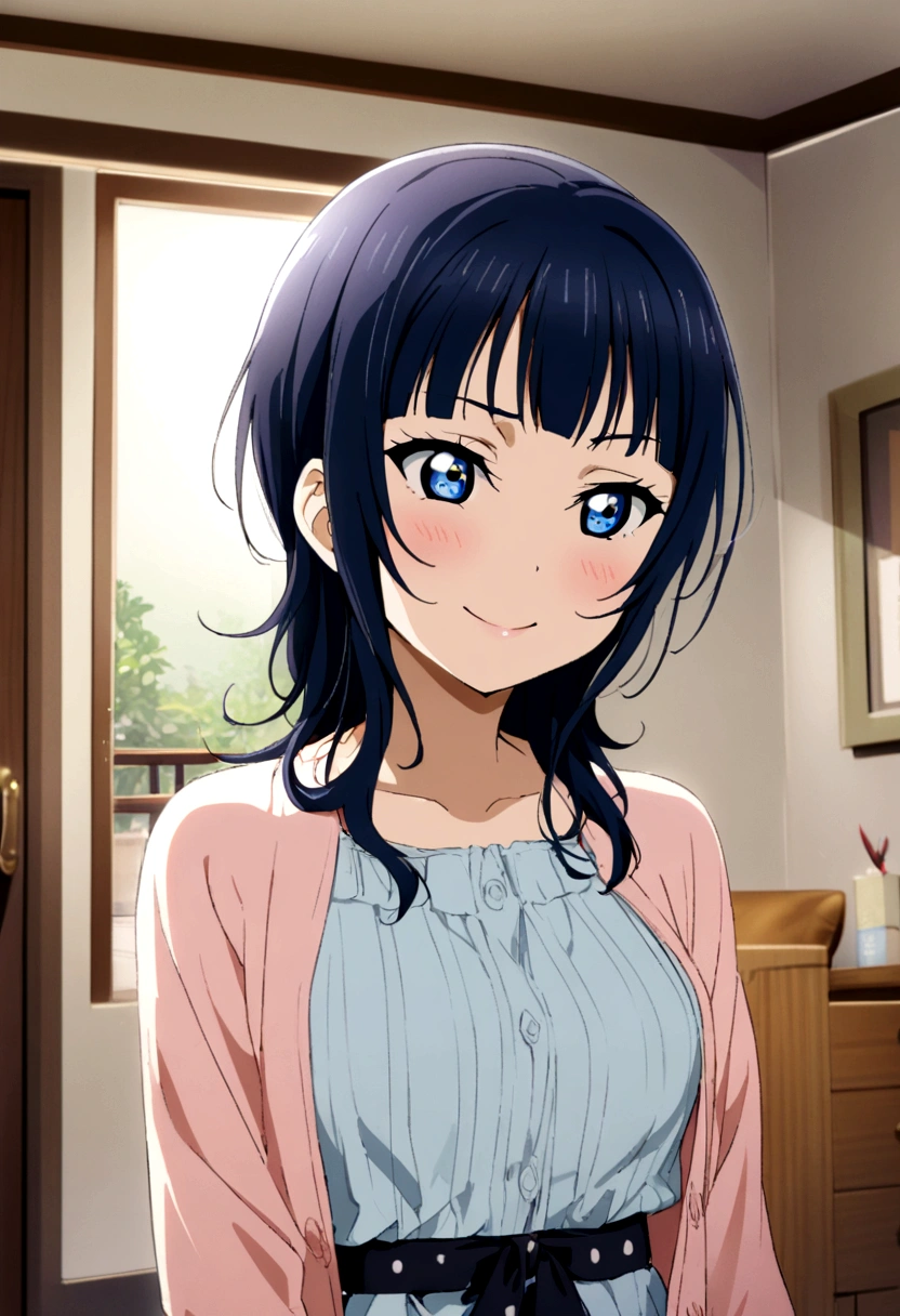 1girl, asaka karin, Love live nijigasaki, living room background, casual clothes, 