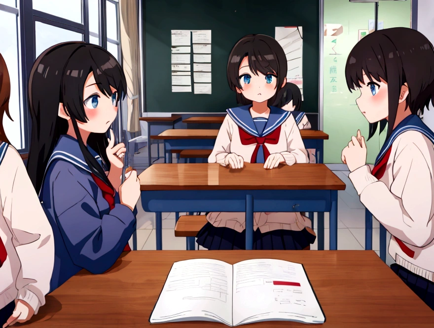 6 girls、School、look clearly、popular、be approached