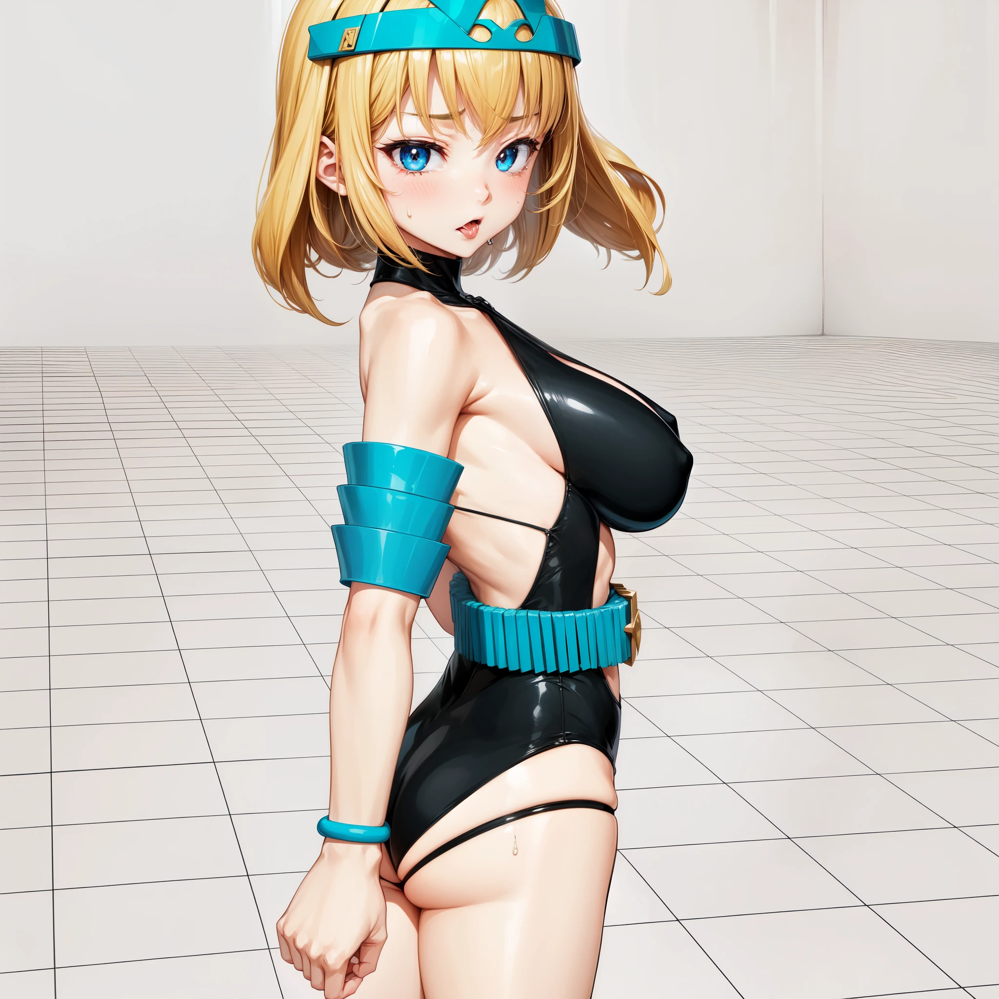 Female Combatant、Blonde Japan girl、Close-up of a girl in a black bikini、Black shiny bikini、Black boots、A golden snake circlet on his head、Saiyan Girl, wonderful, Nano Girl, Female body type, Inspired by Hiromu Arakawa, Anime Manga Robot!! Anime Girls, Fubuki, Full Body Suit, by Hiromu Arakawa、wonderful, silk, Beautiful and attractive anime teen, Anime Girls of the future, tears,Drooling,Pee,Sweat,Tongue out,incontinence,Peeing、Estrus、Eyes wide open,Estrus,Blushing,Nipples are erect,Face is hot、Lust、incontinence、Armpit Hair、pubic hair、Anguished expression、Doomsday Demon